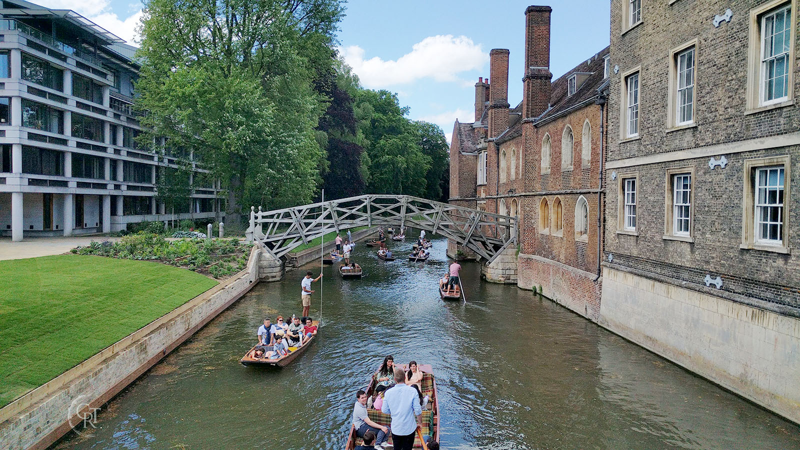 Mathematical Bridge, Queen's college, Cambridge in the summer