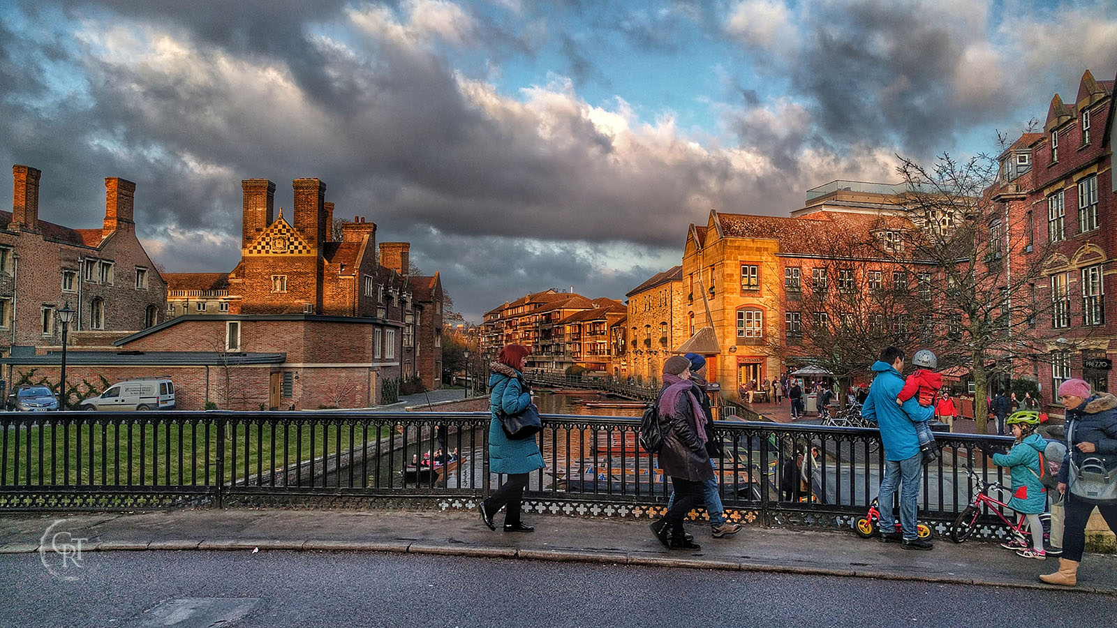 A winter afternoon view of Quayside from Magdalene bridge, Cambridge