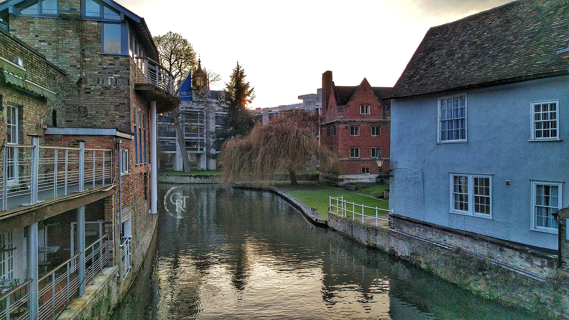 Magdalene and St John's Colleges as seen from Magdalene bridge, Cambridge