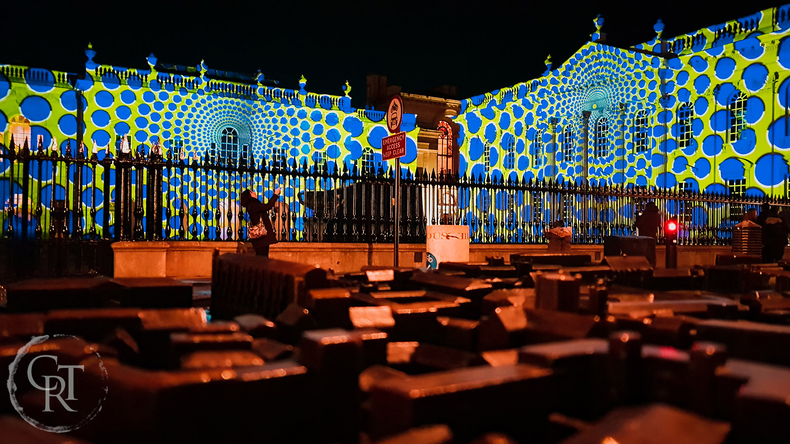 Senate House, seen from behind the 3d map of Cambridge, E-luminate 2018