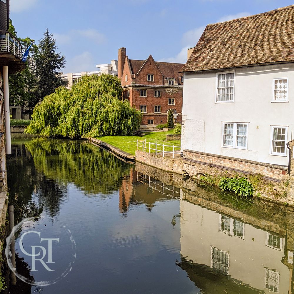 Magadelene college Cambridge from Magdelene bridge