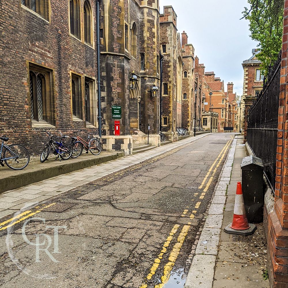 Queens' lane in Cambridge during lockdown