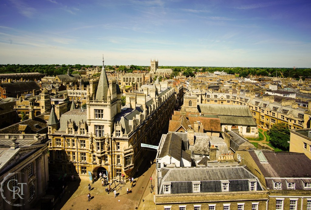 Cambridge roof tops seen from Great St Mary's